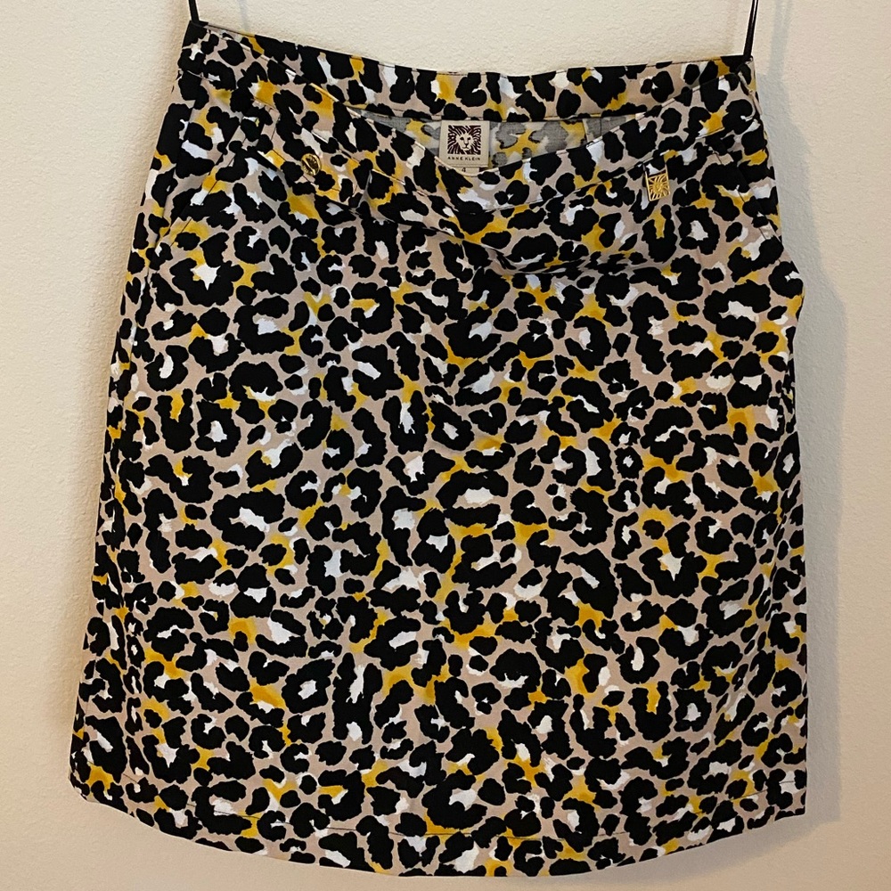 Leopard Print Anne Klein A Line Skirt
